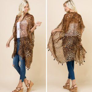 DONATING SOON! Leopard Print  Kimono / Swim Cover-Up